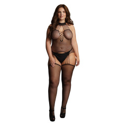 Le Désir Body Porte-Jarretelles CHOKER FISHNET Noir